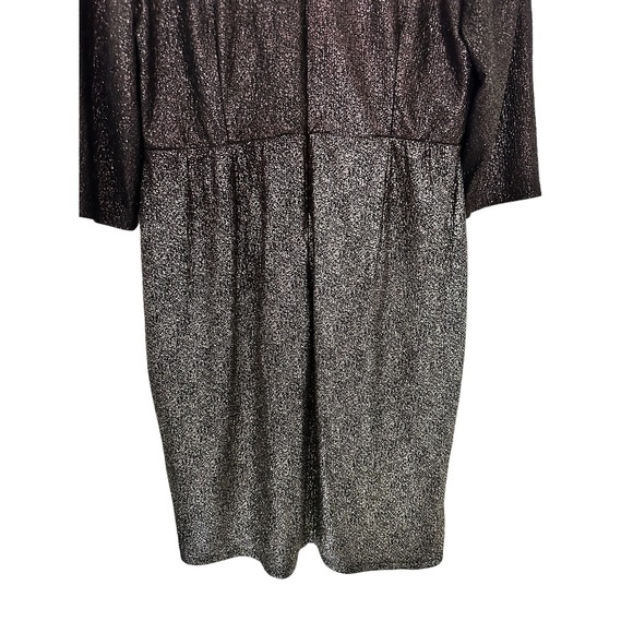Lane Bryant Surplice Foil Ombre Faux Wrap Dress Size 18 18P Black Sparkle N - Picture 5 of 7